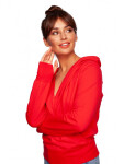Model 18004386 Zavinovací svetr kapucí červený EU