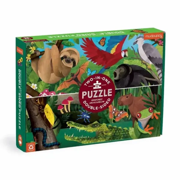Mudpuppy Oboustranné puzzle Deštný prales nad a na zemi