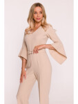 S416 Kombinéza s volánkovými rukávy - béžová EU L