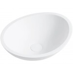 CERANO Umyvadlo z litého mramoru Zara - na desku - bílá matná - 42x34 cm