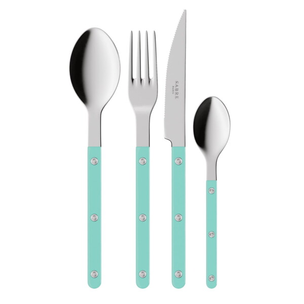 SABRE PARIS 4-dílná sada příborů Bistrot Brillant – Turquoise, modrá barva, kov