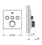GROHE - Grohtherm SmartControl Termostatická baterie pod omítku, 3 ventily, Hard Graphite 29126A00