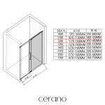 CERANO - Sprchový kout Lantono L/P - 8 mm - Soft-Close - černá matná, transparentní sklo - 120x80x195 - posuvný CER-433112