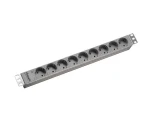 Bachmann 19" PDU hliník šedá / PDU / 9x zásuvka / 1U / 2 m / bez spínače (333.401)