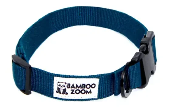 Bamboo Zoom Obojek pro psy modrá - velikost S (BAM-170016)