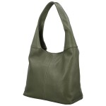 Stylová dámská kožená kabelka na rameno Hayley, tmavě zelená