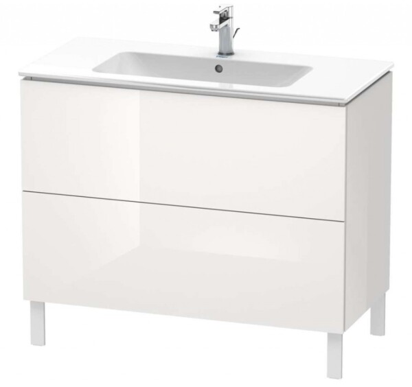 DURAVIT - L-Cube Umyvadlová skříňka 86x102x48 cm, 2 zásuvky, lesklá bílá LC662702222