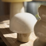 MADAM STOLTZ Stolní lampa Cream/Khaki, béžová barva, krémová barva, kov