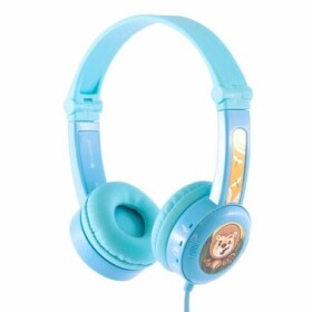 BuddyPhones Travel modrá / dětská drátová sluchátka / BuddyCable / skládací / jack 3.5 mm / 0.8m (BP-TRAVEL-BLUE)