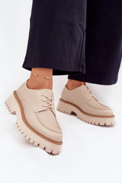 Dámské Mokasíny S Šněrováním Big Star NN274053 Béžové 41