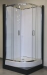 OLSEN SPA - Čtvrtkruhový sprchový kout s vaničkou BILBAO - Barva rámu - Chrom/Leštěný hliník (ALU), Rozměr A - 90, Rozměr B - 90, Směr zavírání - Univerzální Levé / Pravé, Výplň - Pear bezpečnostní sklo - 5 mm OLBBIL90CP