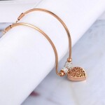 Ocelový náramek Millie Gold - srdce, chirurgická ocel, Zlatá 18 cm + 3,5 cm (prodloužení)