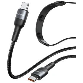 USAMS SJ759 černá / Nabíjecí a datový kabel / USB-C - USB-C / 100W / Masážní funkce / 1,4 m (SJ759USB01)