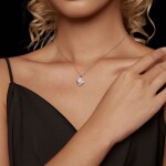 Stříbrný dvojitý náhrdelník Cristy 1 ct MOISSANITE + CERTIFIKÁT, Stříbrná 40 cm + 5 cm (prodloužení) certifikát GRA, hadřík na čištění stříbra, dárková krabička