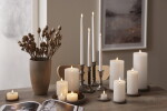 STAR TRADING LED svíčka Flamme Slim White 28 cm – set 2 ks + dálkový ovladač, bílá barva, vosk