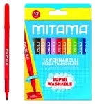 Mitama 61995 / Sada fixů / 12 barev / omyvatelné / trojhranné / 3 mm hrot (61995)