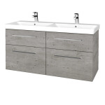 Dřevojas - Umyvadlová skříňka Q MAX SZZ4 120 - D01 Beton / Úchytka T04 / D01 Beton 332143E