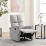 Relaxační křeslo, manuální ovládání, světle šedá látka