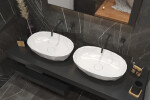 Umyvadlo na desku SAT Meda 56x37 cm bez otvoru pro baterii SATME5637 SATME5637