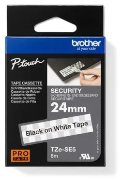 Brother TZe-SE5 bílá/černá / Plombovací páska / 24 mm / 8 m (TZESE5)