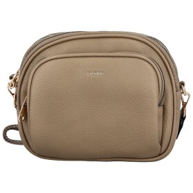 Trendy dámská koženková crossbody kabelka Glafira, béžová