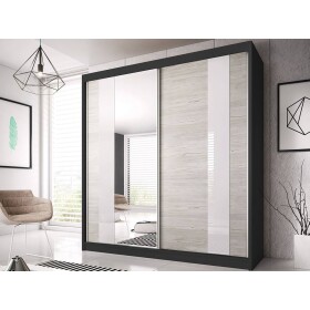 Šatní skříň Multi 32 Barva korpusu: Černá, Rozměry: 233 cm, Dveře: Kathult