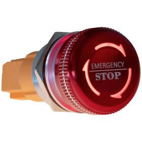 Joy-it Button22NA-02, Button22NA-02 tlačítko nouzového vypínače, 21.90 mm, 220 V, 1 ks