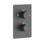 CERANO - Sprchová podomítková souprava Gina - termostatická - box - grafit/gun metal CER-9864