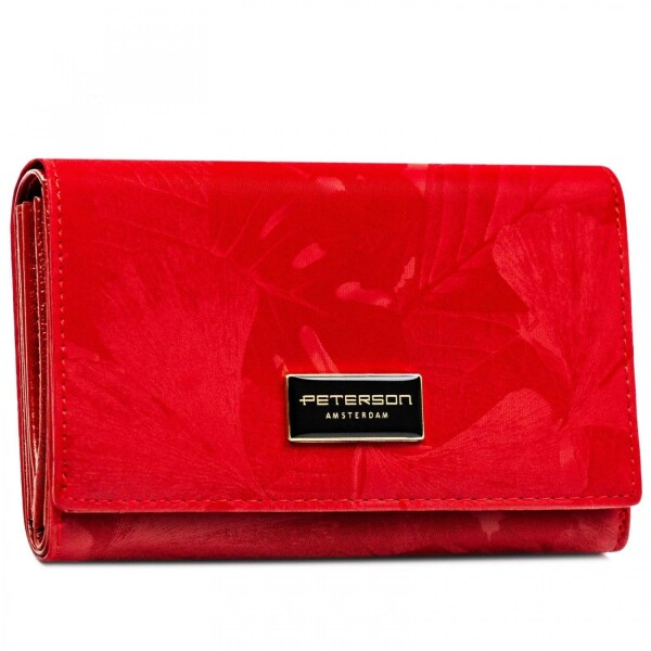 Módní dámská koženkovo-kožená peněženka Peterson Dasi, červená