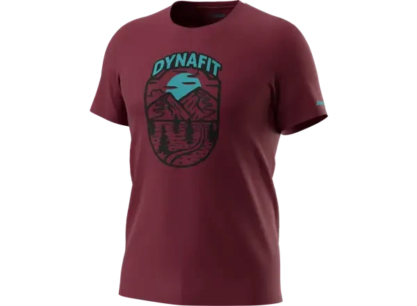 Dynafit Graphic Cotton pánské triko krátký rukáv Burgundy/Horizon vel. M