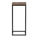 Odkládací stůl, MDF deska, dekor staré dřevo, černý kov