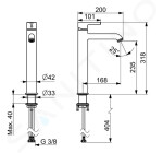 HANSA - Vantis Style Elektronická umyvadlová baterie, bateriové napájení, matná černá 5460220933