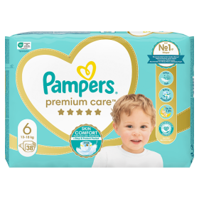 Pampers Premium Care Velikost 6, 38 Plen, 13kg-18kg