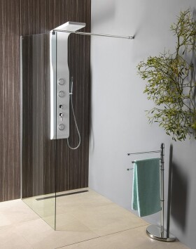 AQUALINE - WALK-IN zástěna jednodílná k instalaci na zeď, 900x1900 sklo čiré WI091