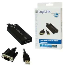 LogiLink Adaptér VGA na HDMI s audio černá / Adaptér / Full HD 1080p / High Speed (CV0060)