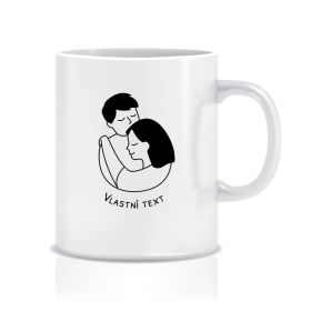 Personalizovaný klasický bílý hrníček 300 ml - pár v objetí