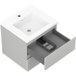 MEXEN/S - Rivel koupelnová skříňka 50 cm s umyvadlem Otis, 2 zásuvky, reliéf , šedá mat/bílá mat 91A20-05047-2-BFF62-W18M01