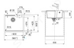 FRANKE - Urban Fragranitový dřez UBG 610-56, 560x500 mm, šedý kámen 114.0700.070
