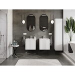 MEXEN/S - Rivel koupelnová skříňka 50 cm s umyvadlem Otis, 1 šuplík, reliéf , bílá mat 91A20-05047-1-BF01-W18M01
