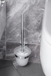 SAPHO - X-SQUARE WC štětka závěsná, mléčné sklo, chrom XQ301