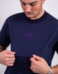 Tričko ONE OF XX Midnight Purple Embroidered Loose Fit T-shirt Midnight Purple
