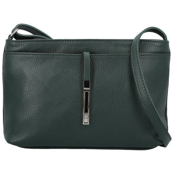 Módní dámská kožená crossbody kabelka Ofelie, tmavě zelená