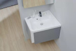 RAVAK - 10° Rohové umyvadlo 550x485 mm, levé, s 1 otvorem pro baterii, bílá XJIL1155000