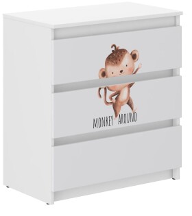 DumDekorace Komoda do dětského pokoje s opičkou 76x40x70 cm