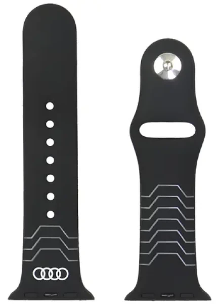 Audi Geometric Pattern černá / Silikonový řemínek / Apple Watch 40/41/42 mm (AU-SR-AW40-42-GT/D3-BK)