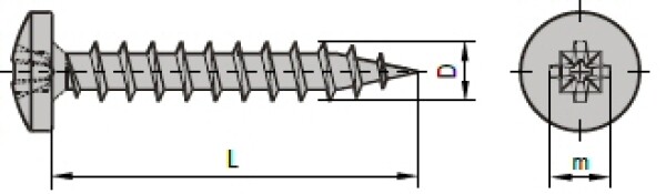 Strong vrut Uniquadrex velikost 3,5 velikost: 3,5 x 16, balení: 1000ks
