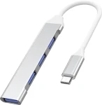 PremiumCord USB-C hub space grey / Hub / 1x USB-A 3.2 Gen 1 / 3x USB-A 2.0 / hliníkové pouzdro (ku31hub12)