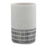 Spirella YUMA kelímek na zubní kartáčky bílo-černý / polyresin (7610583209825)