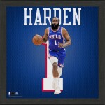 Highland Mint Obraz Philadelphia 76ers NBA James Harden Impact Jersey Frame