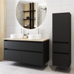 MEREO - Opto, koupelnová skříňka s umyvadlem z litého mramoru 81cm, bílá/dub Riviera CN931M
